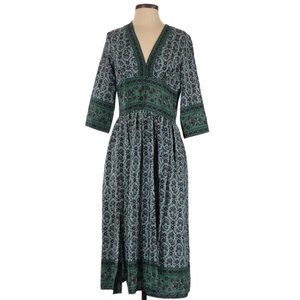 Sea New York 3/4 midi slit dress silk Jade Green